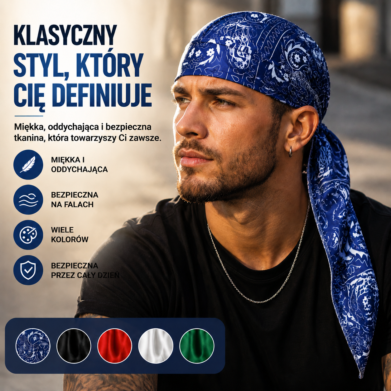 🏝【Zestaw w atrakcyjnej cenie – 5 sztuk】Elegancka czapka/chusta w stylu retro, wykonana z przewiewnego jedwabiu
