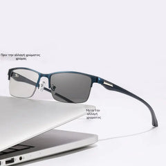 👓Nuevas gafas de lectura semi al aire para personas de mediana edad y mayores, con funciones de zoom, multifocales, fotosensibles, fotocromáticas y de bloqueo de luz azul.