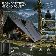 🏕️ Multifunkčné pršiplášťové pončo 3 v 1 | Nepremokavá pláštenka + stan + podložka na zem | Na turistiku a kempovanie 🌧️