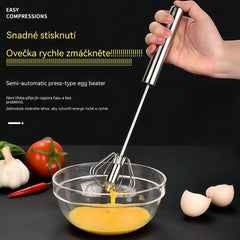 550 českých korun 【3dílná sada】Poloautomatický šlehač vajec z nerezové oceli