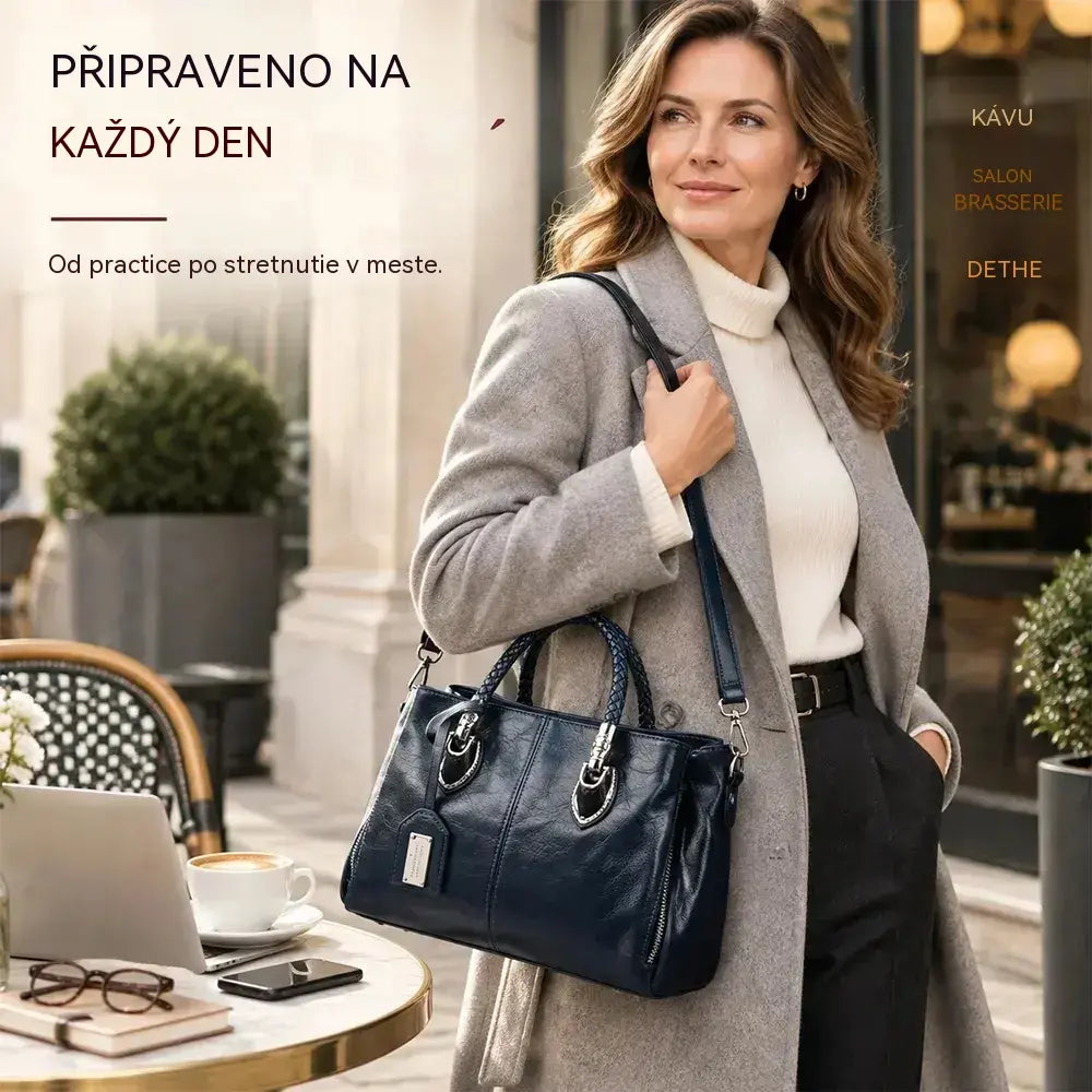 👜【Sleva 50 %】Kožená taška ve stylu Boston, vyrobená z měkké kůže, vhodná k nošení přes rameno