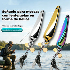 🔥【6 piezas 】🐟Lanzamiento de señuelos con cucharillas giratorias en forma de hélice y cebos para mosca.