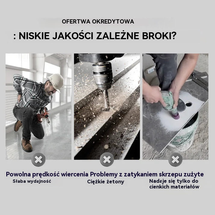 【6+8+10+12mm】1 zestaw | Zestaw 4-ostrzowych wierteł mimośrodowych o wysokiej wytrzymałości