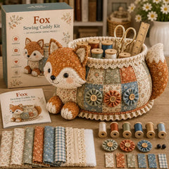 🧵 Kit organizador de costura DIY con patchwork de animales 🎨