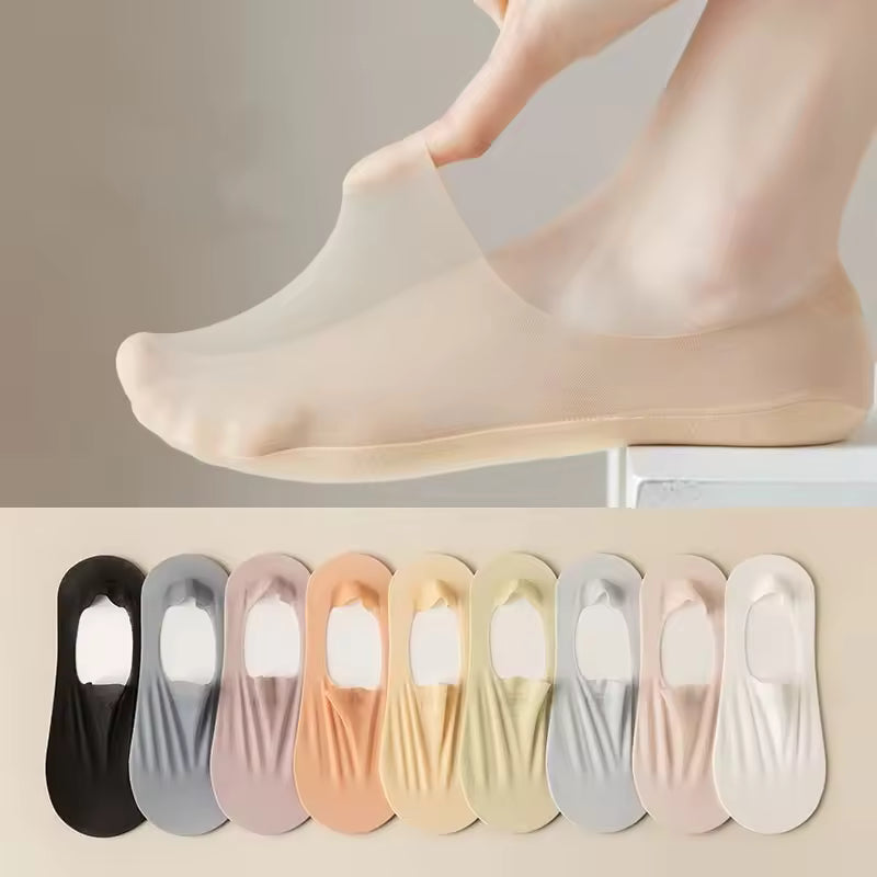🧦【10 pares 23€】 Calcetines de silicona antideslizantes, invisibles, superfinos y poco profundos para mujer