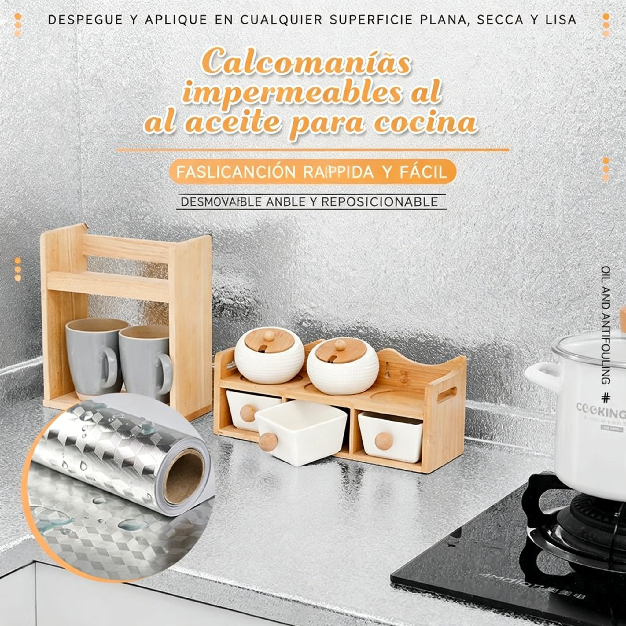 🛡️ ¡50% DE DESCUENTO! 🍳 Pegatinas para la cocina—protegen armarios y encimeras de la grasa y las manchas. Personalizables y removibles. ¡Un verdadero salvavidas para la cocina! 🌟✅