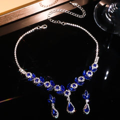 💎Nuevo conjunto de collar y pendientes de diamantes en forma de lágrima