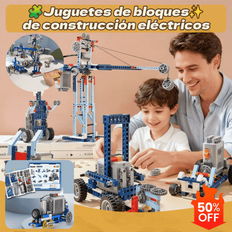 🤖🧩 【50% de descuento por tiempo limitado】Robot constructor eléctrico tipo LEGO para niños