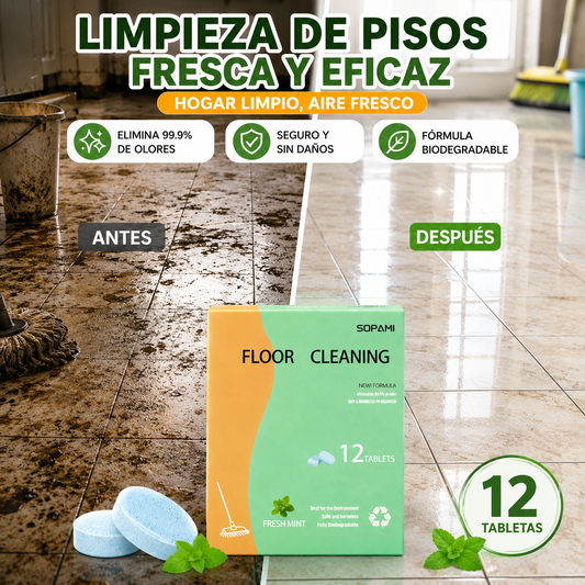 【2 cajas/24 comprimidos】Las pastillas efervescentes para la limpieza de suelos eliminan eficazmente la suciedad y los olores.
