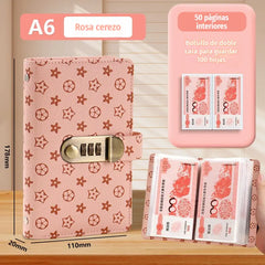 📓💰🔐Se utiliza una libreta protegida con contraseña para guardar cheques, dinero en efectivo, tarjetas bancarias y diversos comprobantes.
