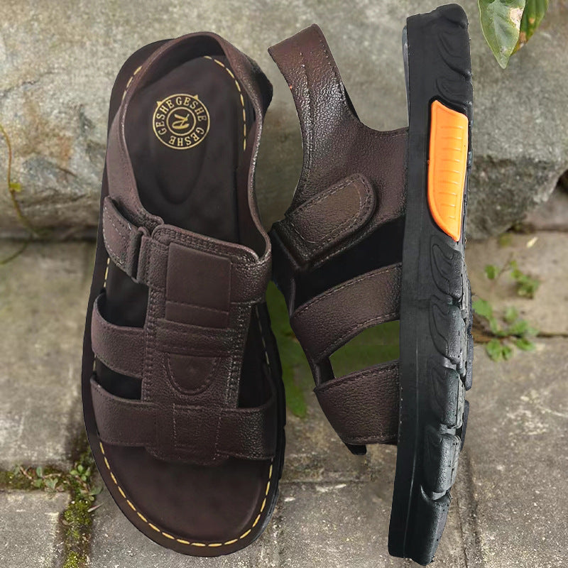 🔥👟 (SLEVA 50 %)【Velikost 38 ~ 44】 Ručně vyrobené pánské plážové sandály z měkké kůže s protiskluzovou úpravou