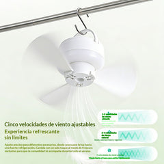 ⏰ Oferta por tiempo limitado: ¡Ventilador de techo recargable con luz LED! 🌬️✨ Incluye un cable de alimentación de 1,5 metros.