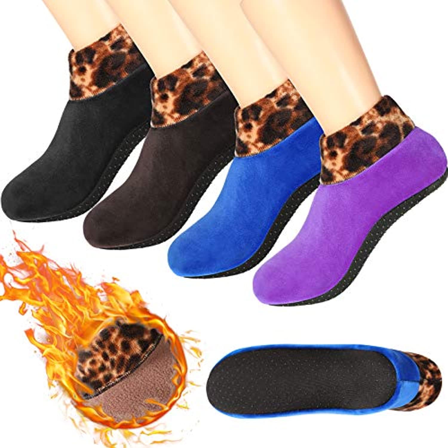 【4 pár】🧦Protišmykové termo ponožky na vnútorné použitie