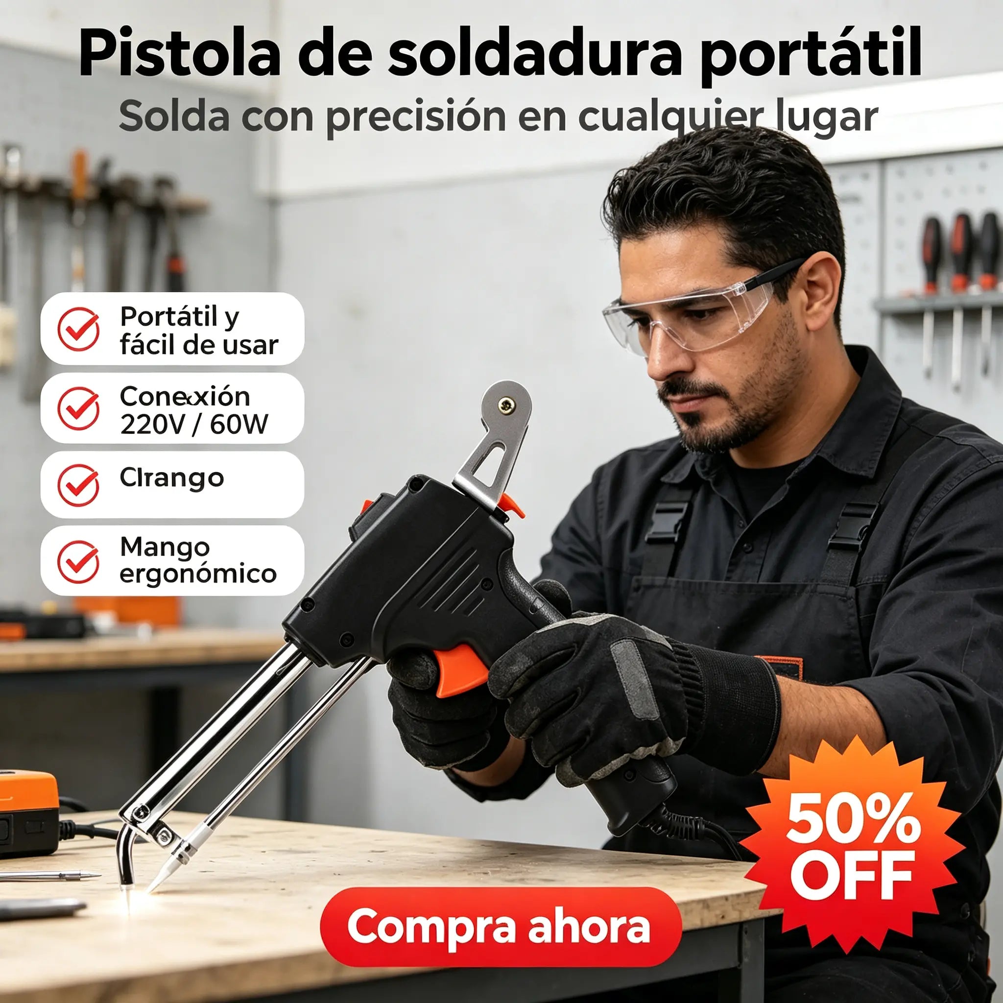 🔥🔩 Pistola de soldadura eléctrica manual, kit de soldadura automático ✅