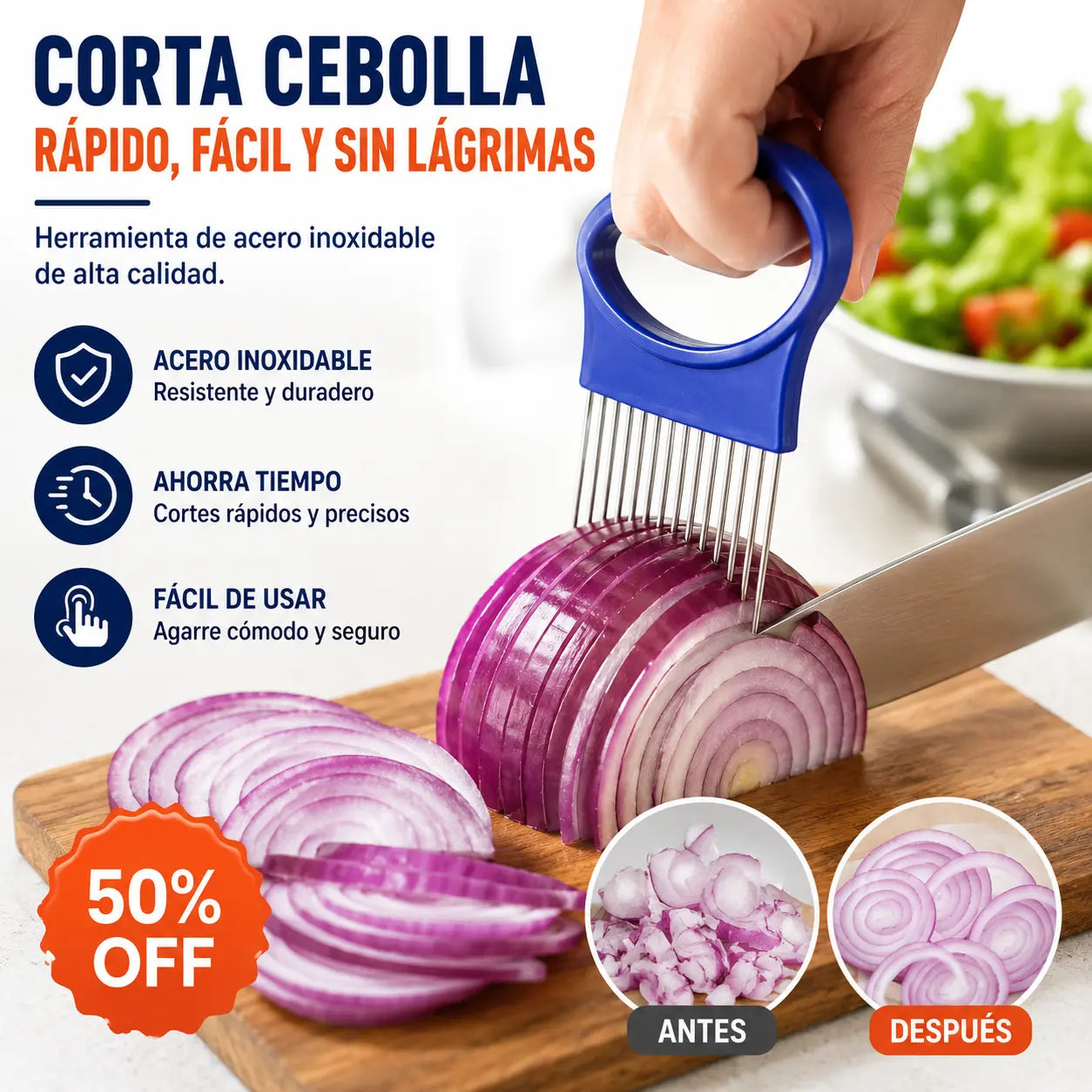 🔥【Compre 2 y obtenga 2 gratis】Cortador de verduras multifuncional de acero inoxidable 304