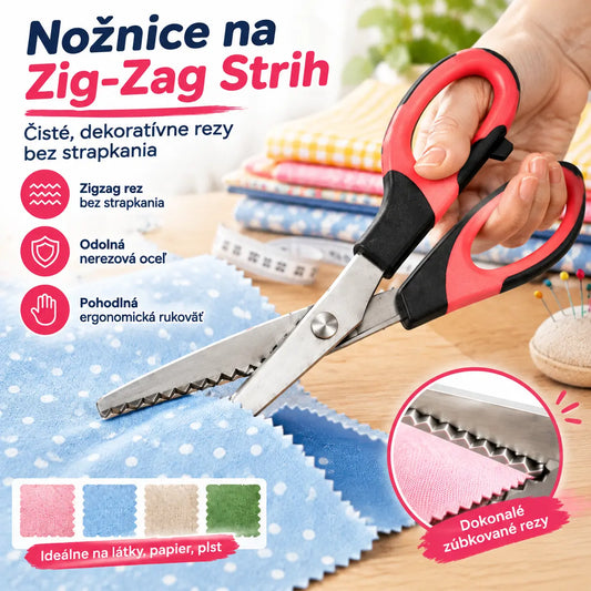 ✂️ Viacúčelové nožnice na rezanie s cikcakovou strihacou hranou – na látky, papier a remeslá 🧵
