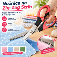 ✂️ Viacúčelové nožnice na rezanie s cikcakovou strihacou hranou – na látky, papier a remeslá 🧵