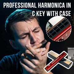 🔥🎶🎼 Armónica profesional de 24 agujeros en do mayor con estuche【🎁El regalo perfecto para los amantes de la música】