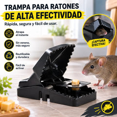 🔥【 4 piezas】🐁🐁 Trampa para ratones de alta sensibilidad reutilizable（Ratonera + Atrayente de comida para ratones）