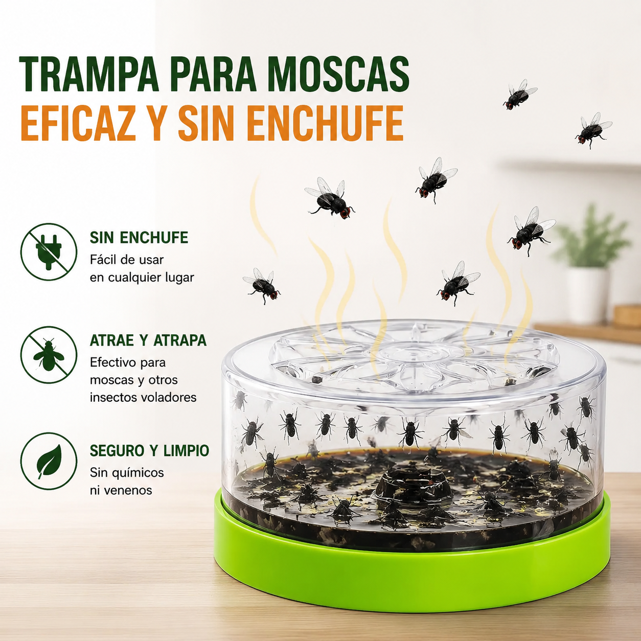 🪰✨ Trampa Reutilizable para Moscas – Sin Electricidad y Fácil de Usar 🏡
