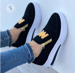 【35-43】Zapatos casuales con plataforma y cremallera lateral para mujer