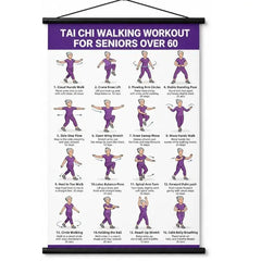 Póster de ejercicios de Tai Chi para personas mayores