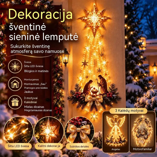 ✨🕯️ Šviečianti sieninė prakartėlė | Prakartėlė su LED lemputėmis | Kalėdinė namų puošmena 🏠