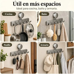 🧲 Organizador de Cocina con Ventosa sin Taladrar | Estante de Pared para Utensilios, Cucharas y Espátulas | Ahorra Espacio y Máxima Sujeción 🍳