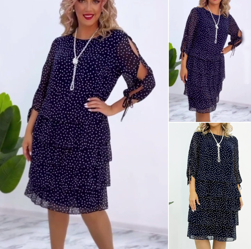 🥰【S-5XL】2025 Nuevo y elegante vestido suelto de lunares