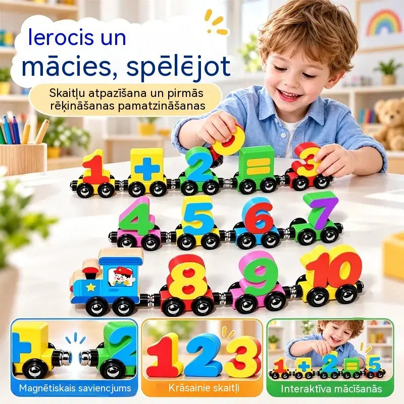 🔥Pērc 1, saņem 1 bez maksas🔥🚂 Magnētisks ciparu vilcieniņš bērniem | Izglītojoša konstruēšanas rotaļlieta mācībām rotaļājoties