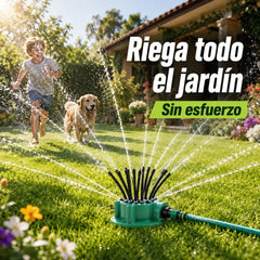 ✨ Aspersor automático multicabezal de jardín de 360°