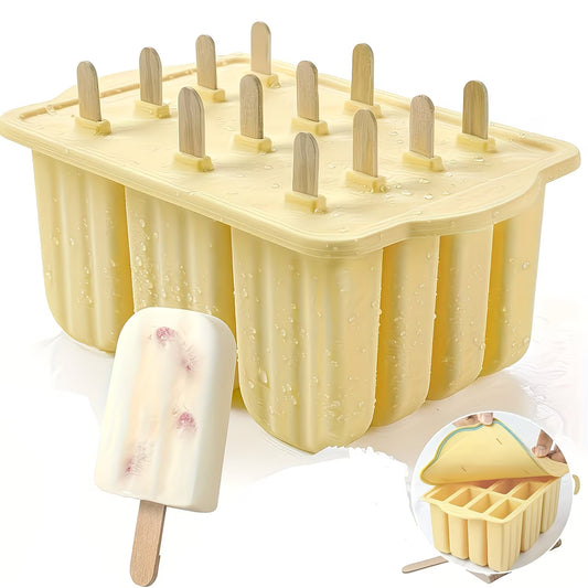 🍦🧊Moldes creativos para paletas heladas, bandejas de silicona para cubitos de hielo congelados.【Enviar 100 palitos de madera】🔥