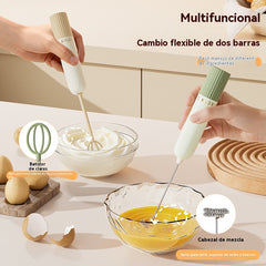 💥🥚 Mini batidora de mano inalámbrica: bate huevos y espuma leche en segundos