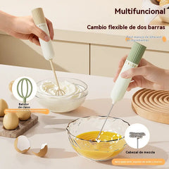 💥🥚 Mini batidora de mano inalámbrica: bate huevos y espuma leche en segundos
