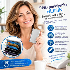 🛡️✨ Puzdro na karty z nehrdzavejúcej ocele s RFID ochranou – peňaženka na karty s antidemagnetizáciou, malá a prenosná 💳