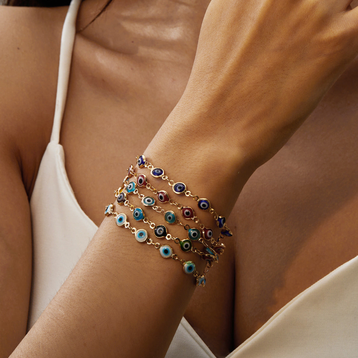 ✨【Compra uno y llévate otro gratis】💫👁️ Pulsera ajustable del ojo turco, que protege tu buena fortuna