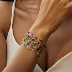 ✨【Compra uno y llévate otro gratis】💫👁️ Pulsera ajustable del ojo turco, que protege tu buena fortuna