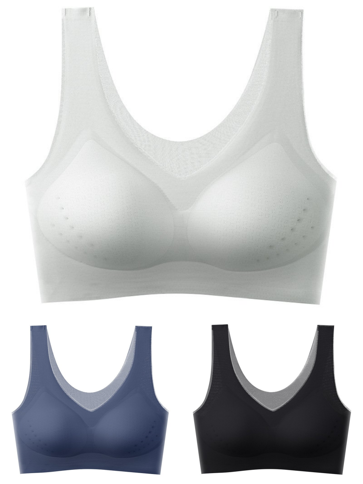 【50%OFF】🌸【40-120 kg】2026, sujetador push-up de seda helada sin costuras