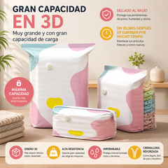 🧳【Juego de 5 piezas】💨 Bolsa de almacenamiento al vacío grande y compresible: no requiere bomba, es a prueba de fugas e ideal para ahorrar espacio en maletas y en casa ✈️