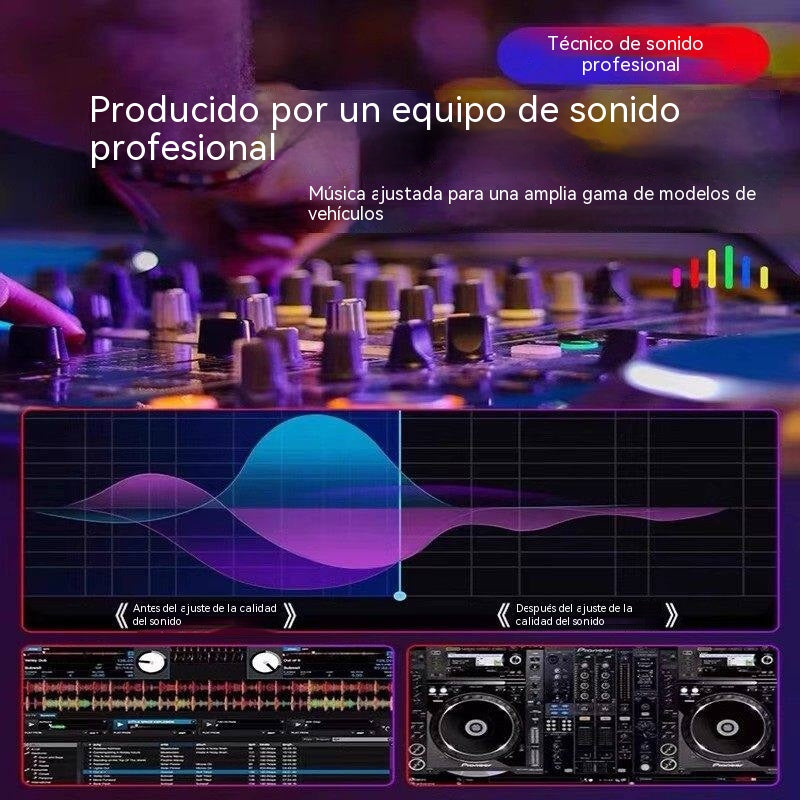 🚗🎵🎵 [Memoria USB de música] Contiene las 8000 canciones más recientes y populares, 600 videos musicales y efectos de audio 6D.