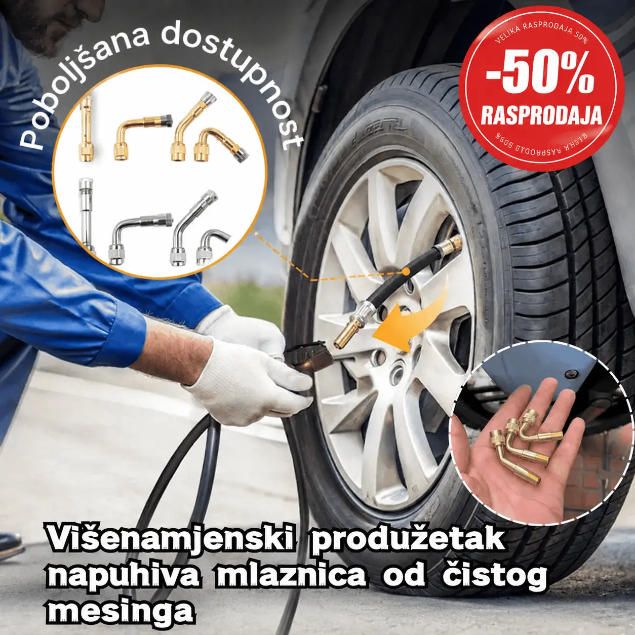 🔥2 seta: 45°+90°+135°🔥Višenamjenski nastavak za napuhavanje mlaznice od čistog mesinga