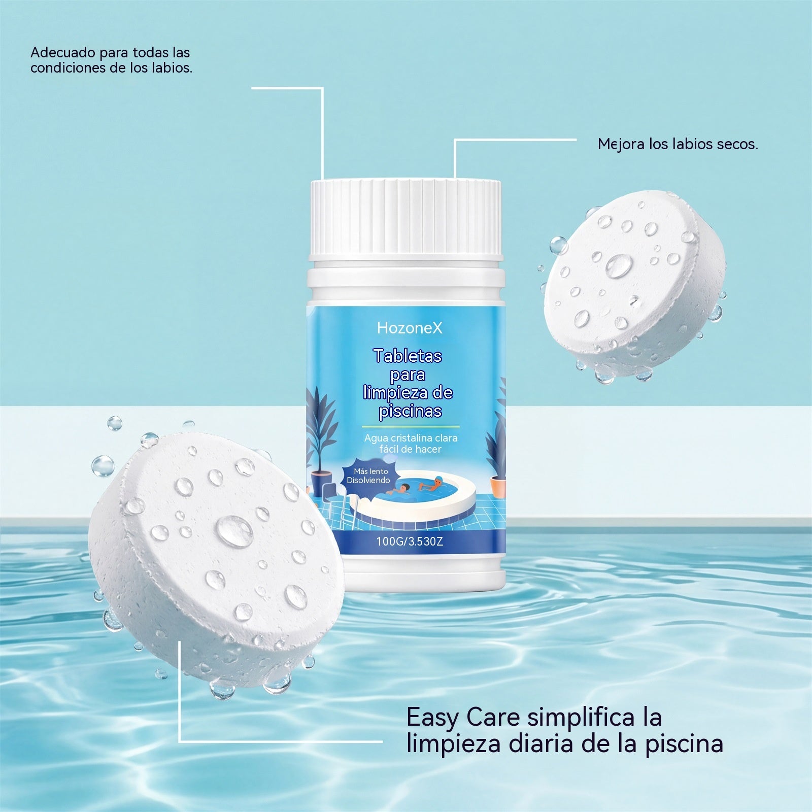 🎁【Compra uno y llévate otro gratis】✨Pastillas limpiadoras para piscinas, se disuelven rápidamente y eliminan las manchas💦Agua limpia