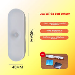 （3 piezas）Luz LED inteligente con sensor de presencia, fácil de cargar y práctica.