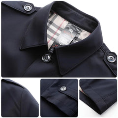 🔥【Especiales de otoño】【40-90 kg】Chaqueta cortavientos de estilo ejecutivo de longitud media