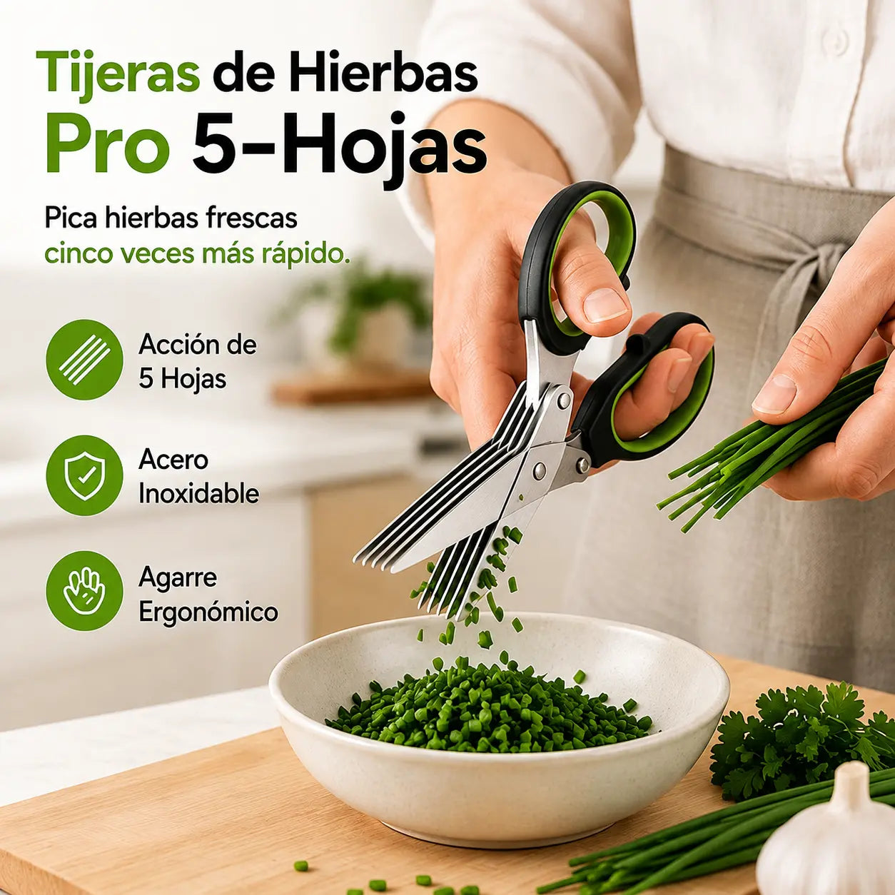 ✂️Tijeras multifuncionales de acero inoxidable para cebolletas con tapa de seguridad