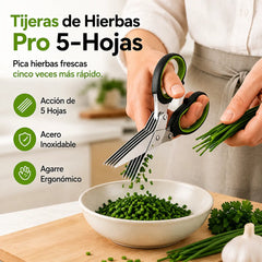 ✂️Tijeras multifuncionales de acero inoxidable para cebolletas con tapa de seguridad