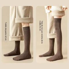 🎁【5 pares】Calcetines largos gruesos de color liso de invierno