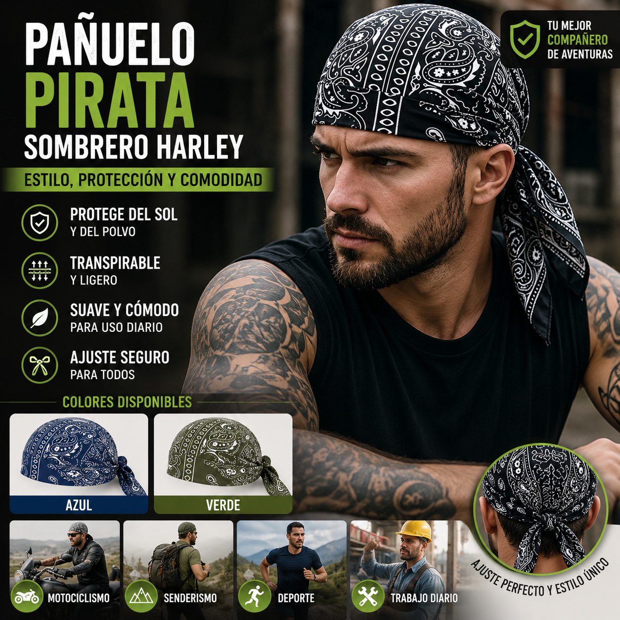 🏝【Paquete de gran valor – 5 piezas】Elegante sombrero/pañuelo para la cabeza de estilo retro hecho de seda transpirable