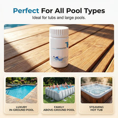 🔥Compre 1 y obtenga 1 gratis（2 botella）🏊‍Pastillas de limpieza instantánea para eliminar manchas y suciedad de piscinas