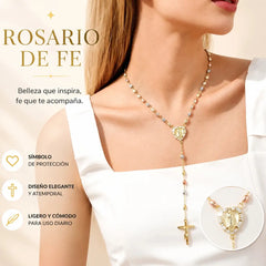 ✝️❤️Collar con cruz del rosario de la Virgen María